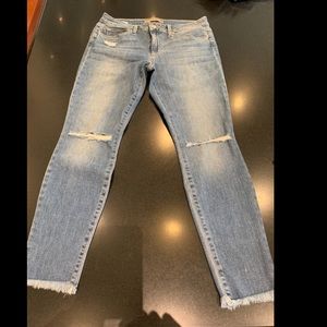 Joe’s Skinny Fray Hem Ripped Jeans